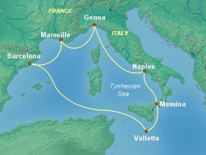 Msc Grandiosa | שייט מברצלונה לים התיכון | קרוז לים התיכון